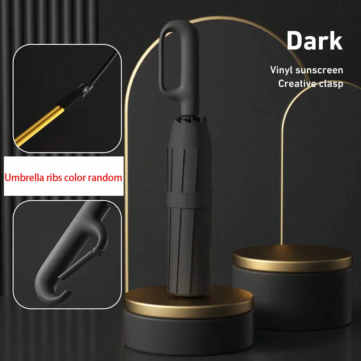 Automatic Folding Umbrella, Portable Windproof Waterproof Umbrella with Loop Buckle for Men & Women, 1 Unit / 60pcs Bulk Option