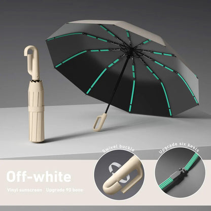 Automatic Folding Umbrella, Portable Windproof Waterproof Umbrella with Loop Buckle for Men & Women, 1 Unit / 60pcs Bulk Option