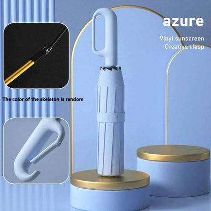 Automatic Folding Umbrella, Portable Windproof Waterproof Umbrella with Loop Buckle for Men & Women, 1 Unit / 60pcs Bulk Option
