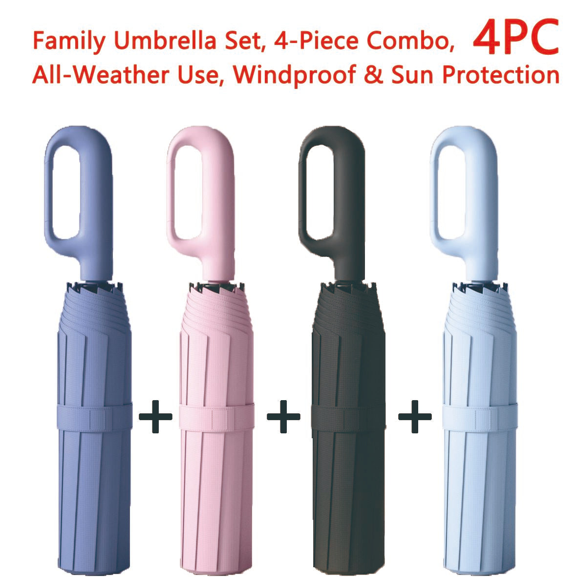 Automatic Folding Umbrella, Portable Windproof Waterproof Umbrella with Loop Buckle for Men & Women, 1 Unit / 60pcs Bulk Option