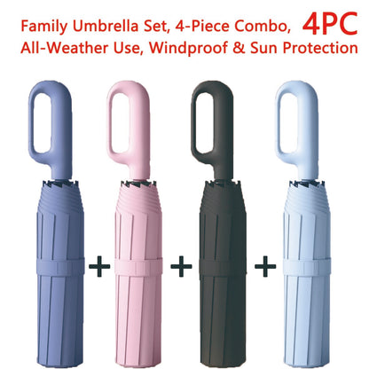 Automatic Folding Umbrella, Portable Windproof Waterproof Umbrella with Loop Buckle for Men & Women, 1 Unit / 60pcs Bulk Option