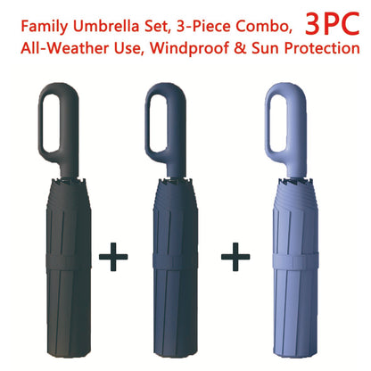 Automatic Folding Umbrella, Portable Windproof Waterproof Umbrella with Loop Buckle for Men & Women, 1 Unit / 60pcs Bulk Option