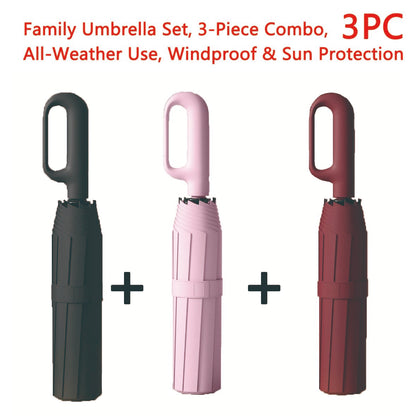 Automatic Folding Umbrella, Portable Windproof Waterproof Umbrella with Loop Buckle for Men & Women, 1 Unit / 60pcs Bulk Option