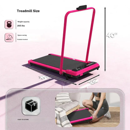 YAGUD Foldable Treadmill with Adjustable Handrail & Incline, Low-Noise Walking Pad, 265lbs Max Weight, Remote Control & Transport Wheels, Dual Shock Absorption, Compact Home Gym Equipment