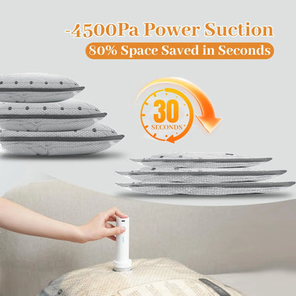 2026 Upgraded Travel Vacuum Compression Bags, 15‑Pack Carry‑On Size with Rechargeable Cordless Air Pump | Save Luggage Space, No Manual Pump Needed for Suitcase & Travel Packing
