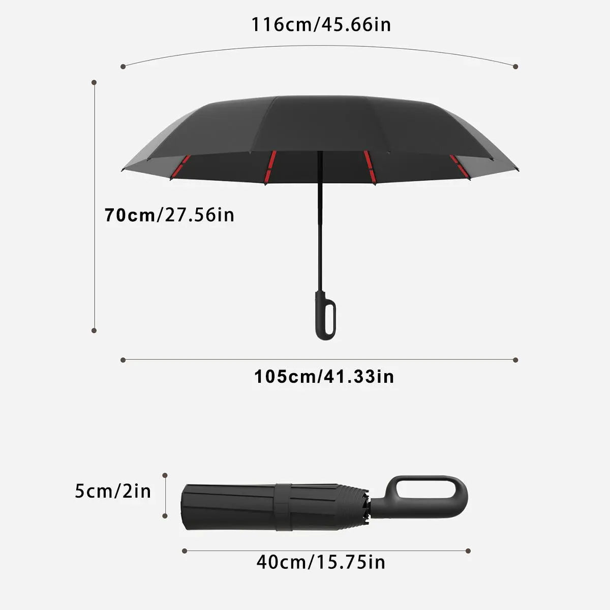 Automatic Folding Umbrella, Portable Windproof Waterproof Umbrella with Loop Buckle for Men & Women, 1 Unit / 60pcs Bulk Option