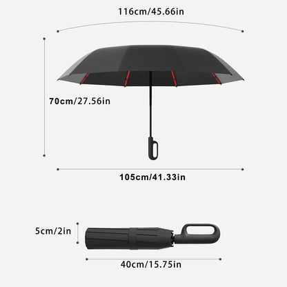 Automatic Folding Umbrella, Portable Windproof Waterproof Umbrella with Loop Buckle for Men & Women, 1 Unit / 60pcs Bulk Option