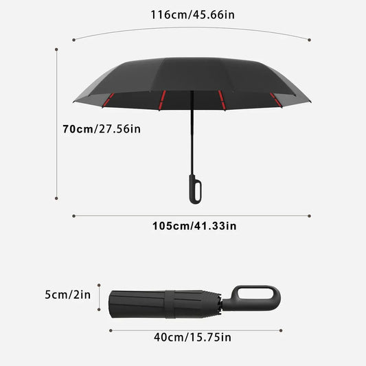 Automatic Folding Umbrella, Portable Windproof Waterproof Umbrella with Loop Buckle for Men & Women, 1 Unit / 60pcs Bulk Option