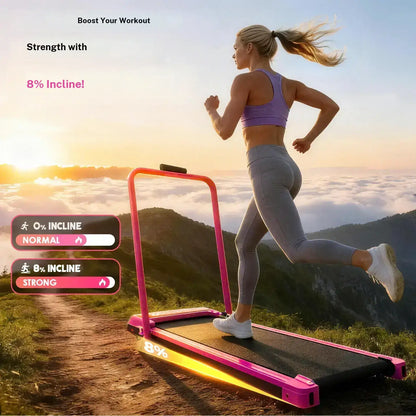 YAGUD Foldable Treadmill with Adjustable Handrail & Incline, Low-Noise Walking Pad, 265lbs Max Weight, Remote Control & Transport Wheels, Dual Shock Absorption, Compact Home Gym Equipment