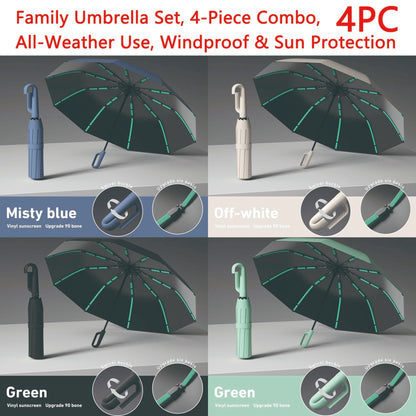 Automatic Folding Umbrella, Portable Windproof Waterproof Umbrella with Loop Buckle for Men & Women, 1 Unit / 60pcs Bulk Option