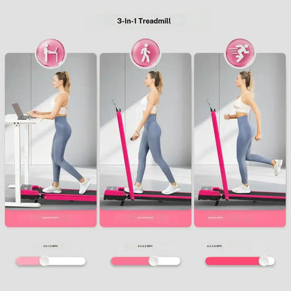 YAGUD Foldable Treadmill with Adjustable Handrail & Incline, Low-Noise Walking Pad, 265lbs Max Weight, Remote Control & Transport Wheels, Dual Shock Absorption, Compact Home Gym Equipment