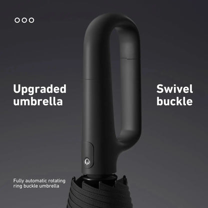 Automatic Folding Umbrella, Portable Windproof Waterproof Umbrella with Loop Buckle for Men & Women, 1 Unit / 60pcs Bulk Option