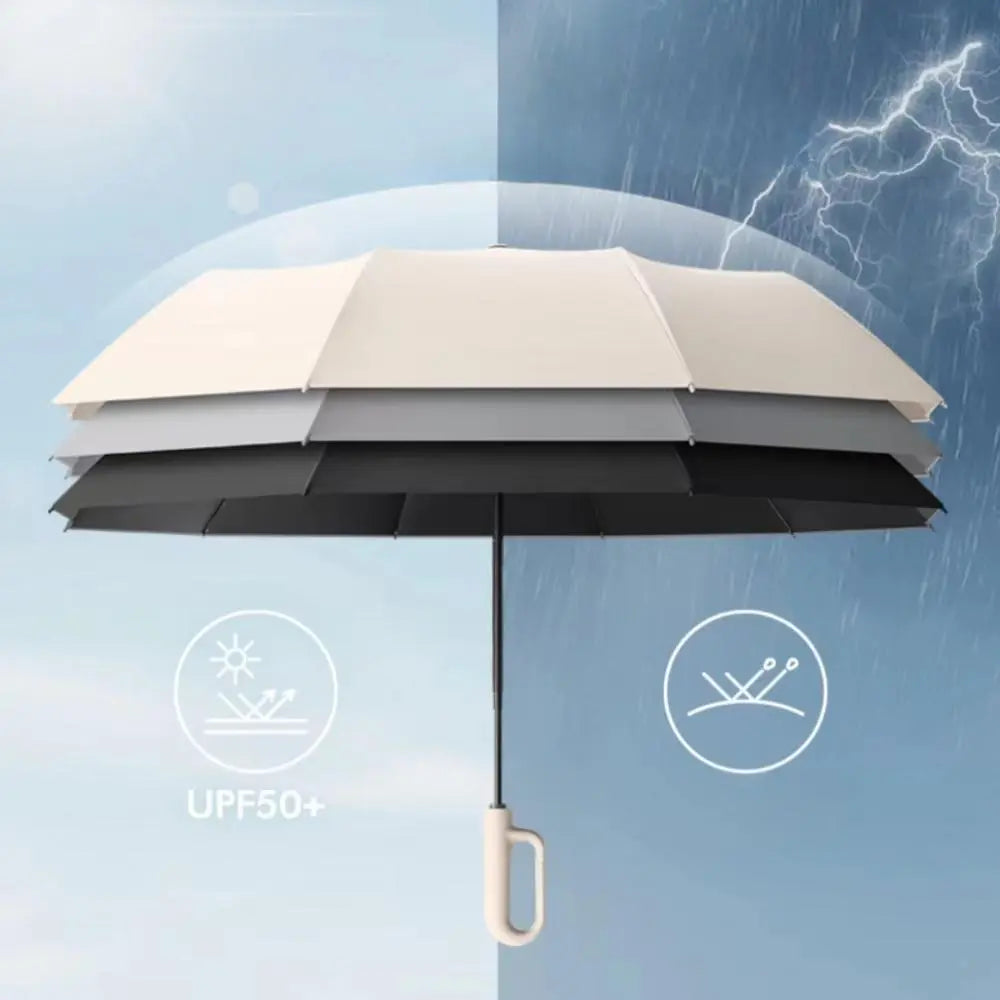 Automatic Folding Umbrella, Portable Windproof Waterproof Umbrella with Loop Buckle for Men & Women, 1 Unit / 60pcs Bulk Option