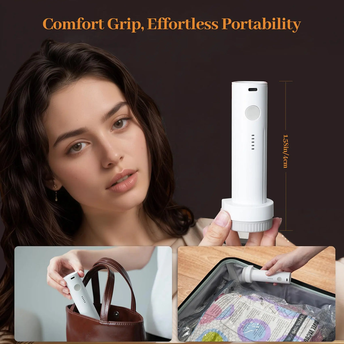 2026 Upgraded Travel Vacuum Compression Bags, 15‑Pack Carry‑On Size with Rechargeable Cordless Air Pump | Save Luggage Space, No Manual Pump Needed for Suitcase & Travel Packing