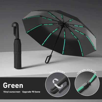 Automatic Folding Umbrella, Portable Windproof Waterproof Umbrella with Loop Buckle for Men & Women, 1 Unit / 60pcs Bulk Option