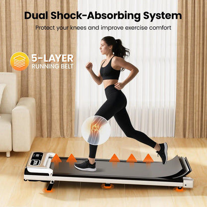 YAGUD Foldable Treadmill with Adjustable Handrail & Incline, Low-Noise Walking Pad, 265lbs Max Weight, Remote Control & Transport Wheels, Dual Shock Absorption, Compact Home Gym Equipment